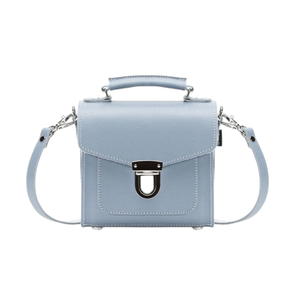 Zatchels Lilac Grey Sugarcube Handmade Leather Handbag front view