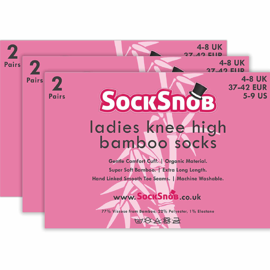Sock Snob Womens 6 Pairs Long Bamboo Socks