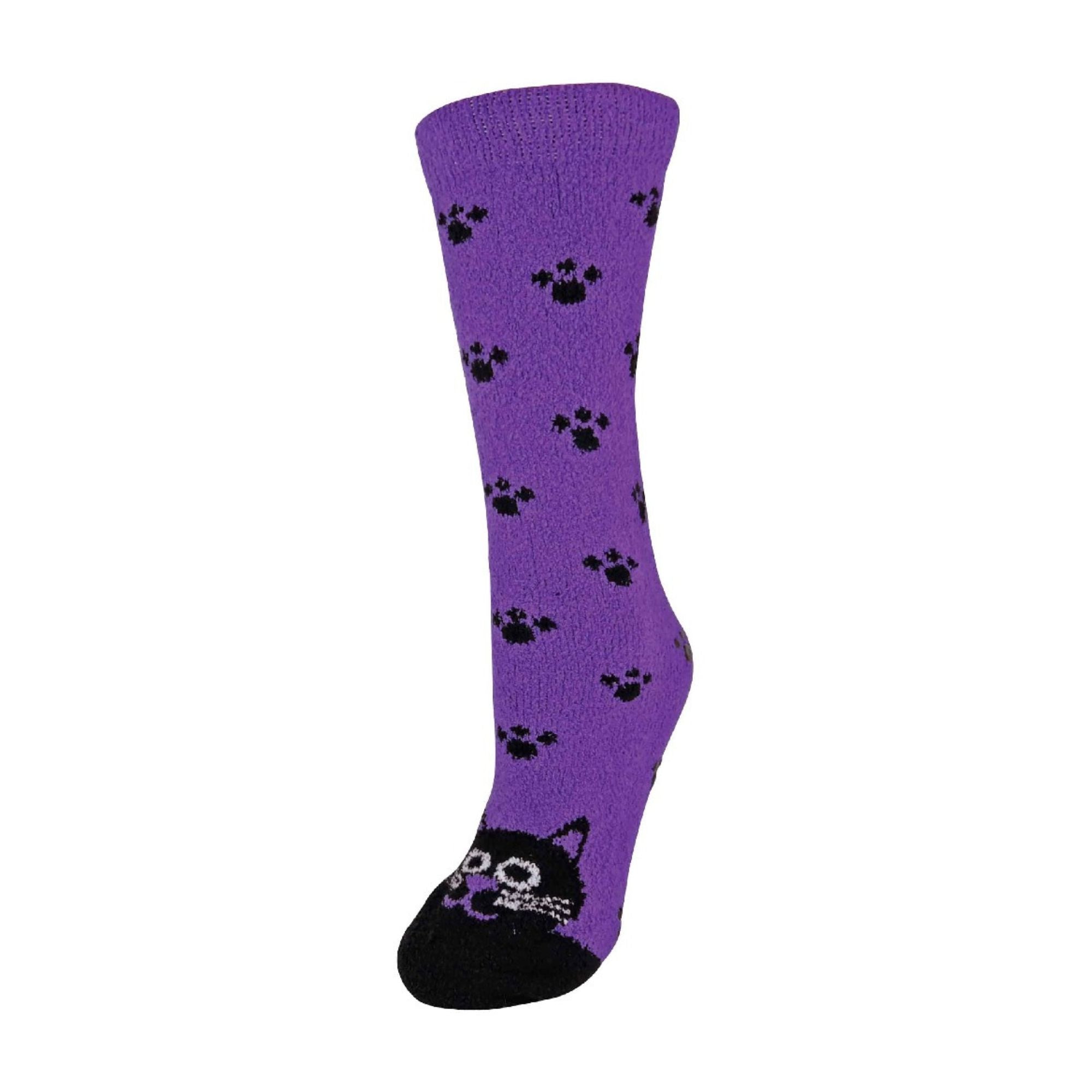 Sock Snob 1 Pack Womens Fluffy Animal Pattern Slipper Socks with Grips