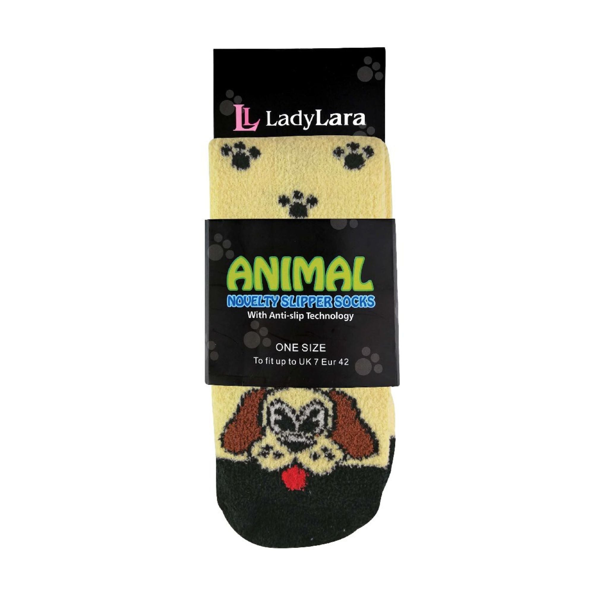 Sock Snob 1 Pack Womens Fluffy Animal Pattern Slipper Socks with Grips