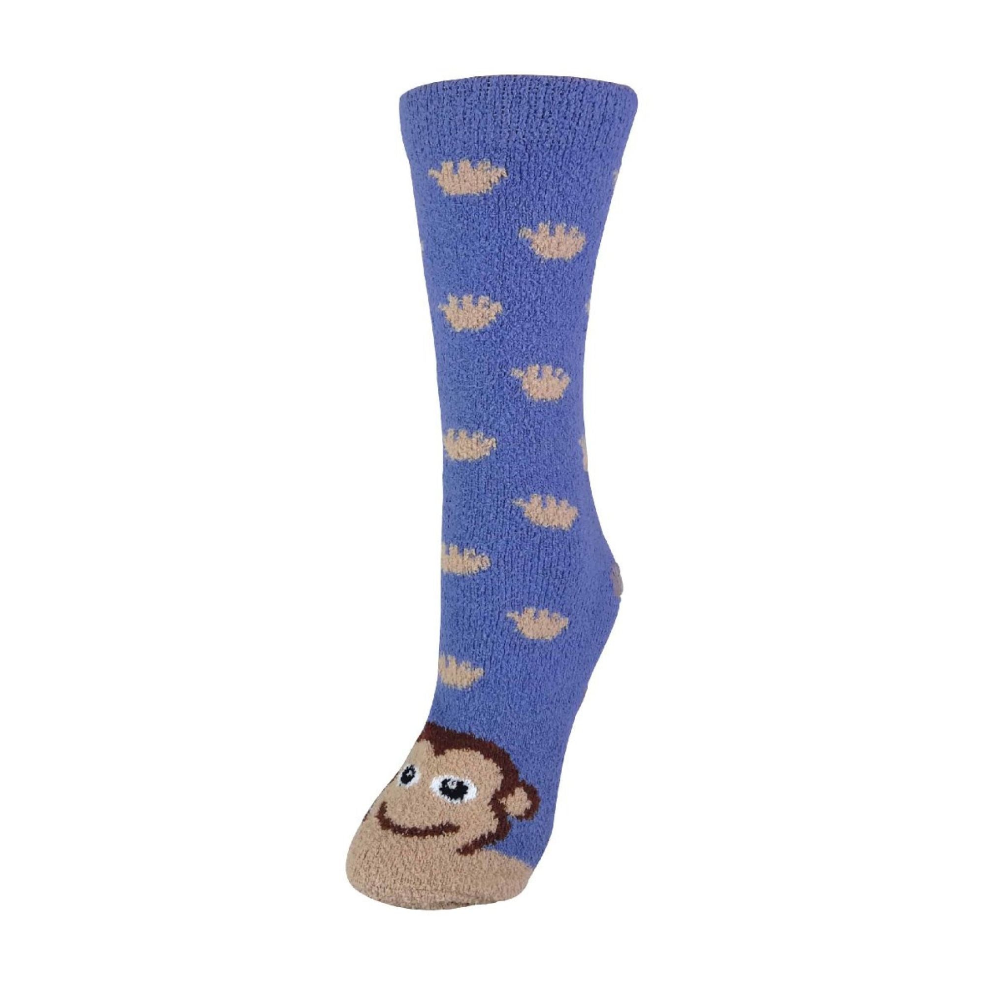 Sock Snob 1 Pack Womens Fluffy Animal Pattern Slipper Socks with Grips