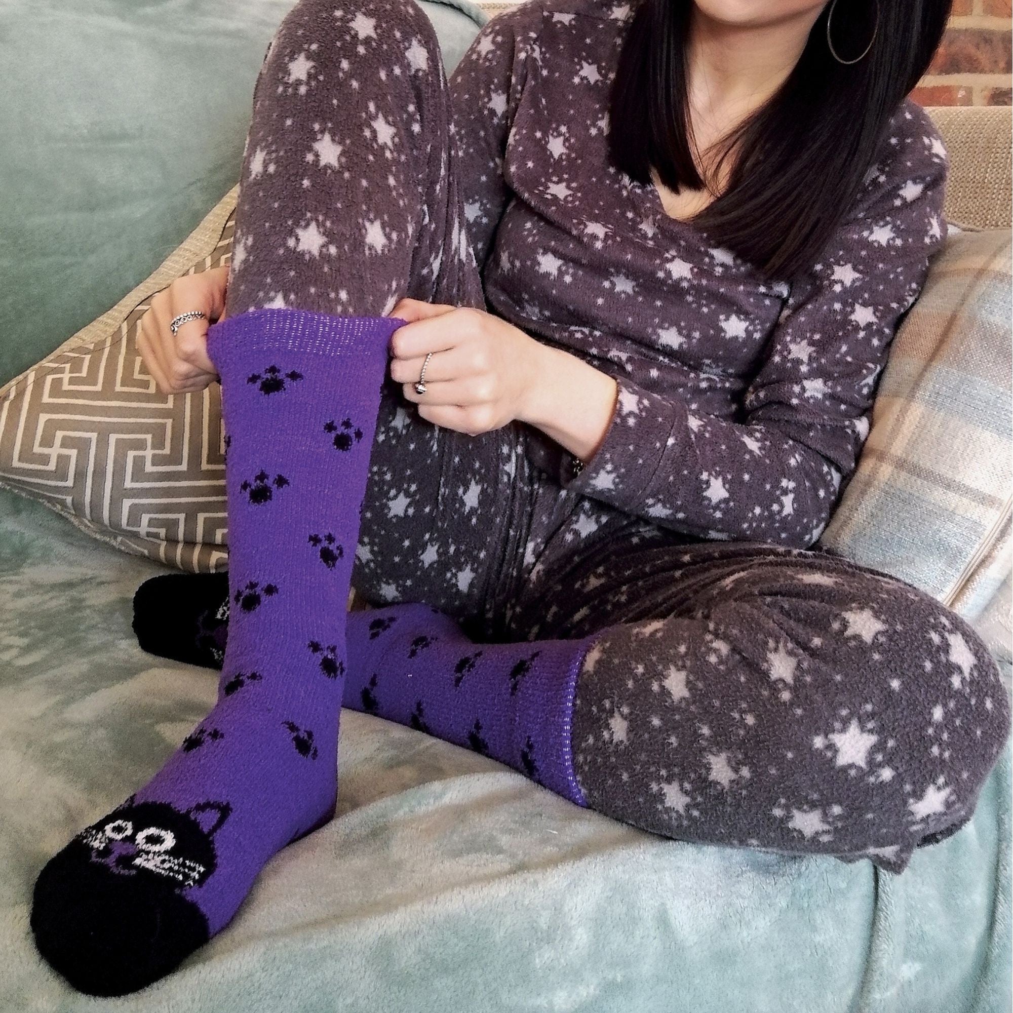 Sock Snob 1 Pack Womens Fluffy Animal Pattern Slipper Socks with Grips
