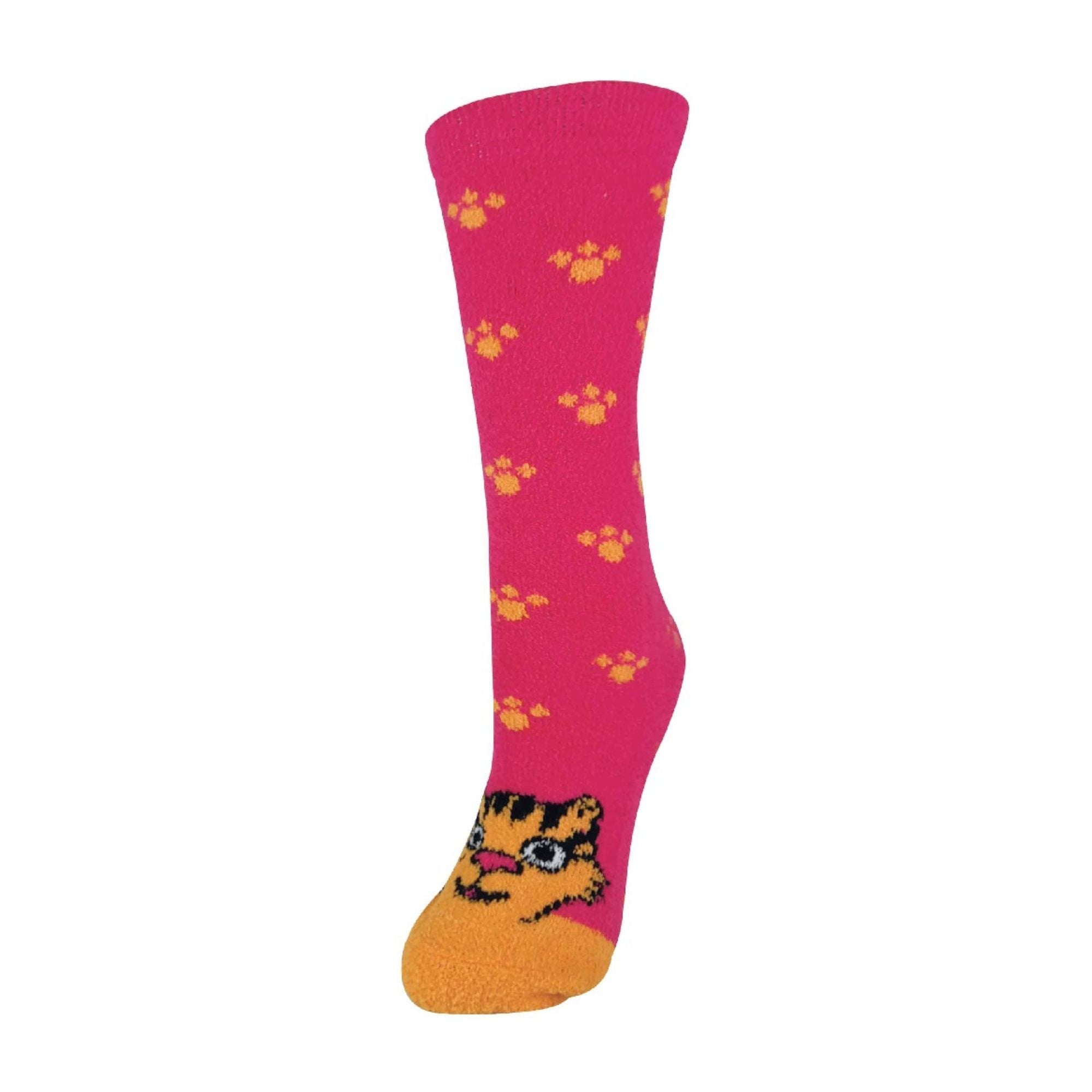 Sock Snob 1 Pack Womens Fluffy Animal Pattern Slipper Socks with Grips