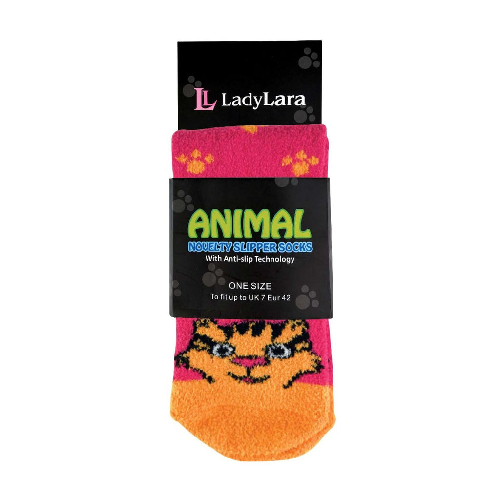Sock Snob 1 Pack Womens Fluffy Animal Pattern Slipper Socks with Grips