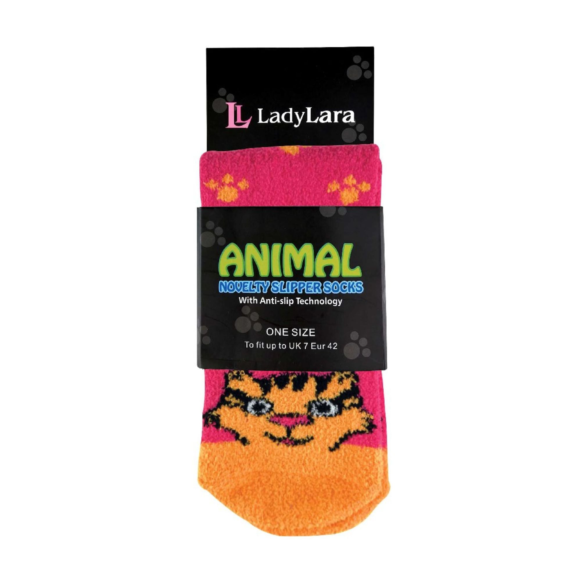 Sock Snob 1 Pack Womens Fluffy Animal Pattern Slipper Socks with Grips