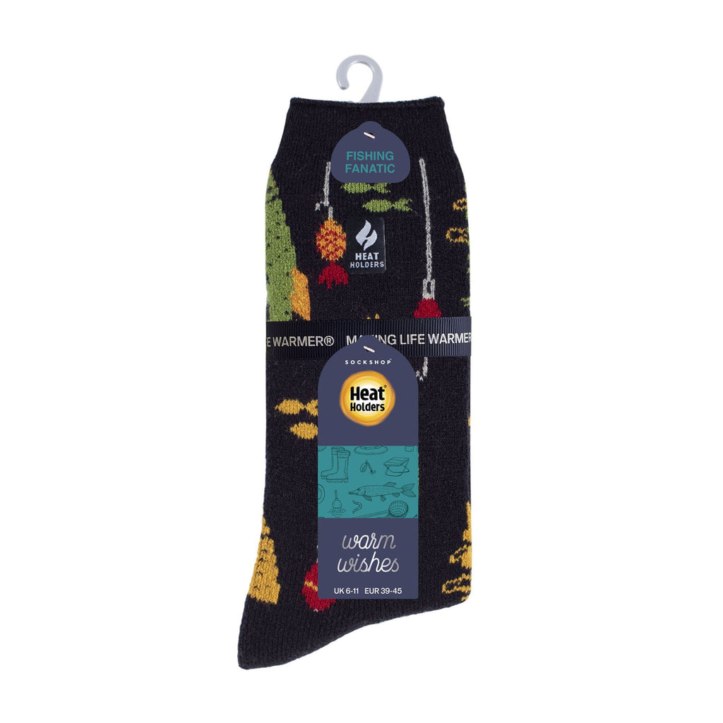 Heat Holders Mens Hobby Activity Patterned Lightweight Thermal Lite Socks