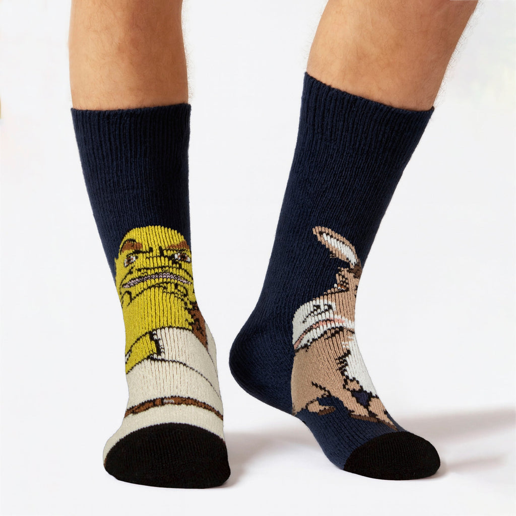 Heat Holders Lite Mens Thermal Shrek Patterned Socks with Soft Brushed Lining