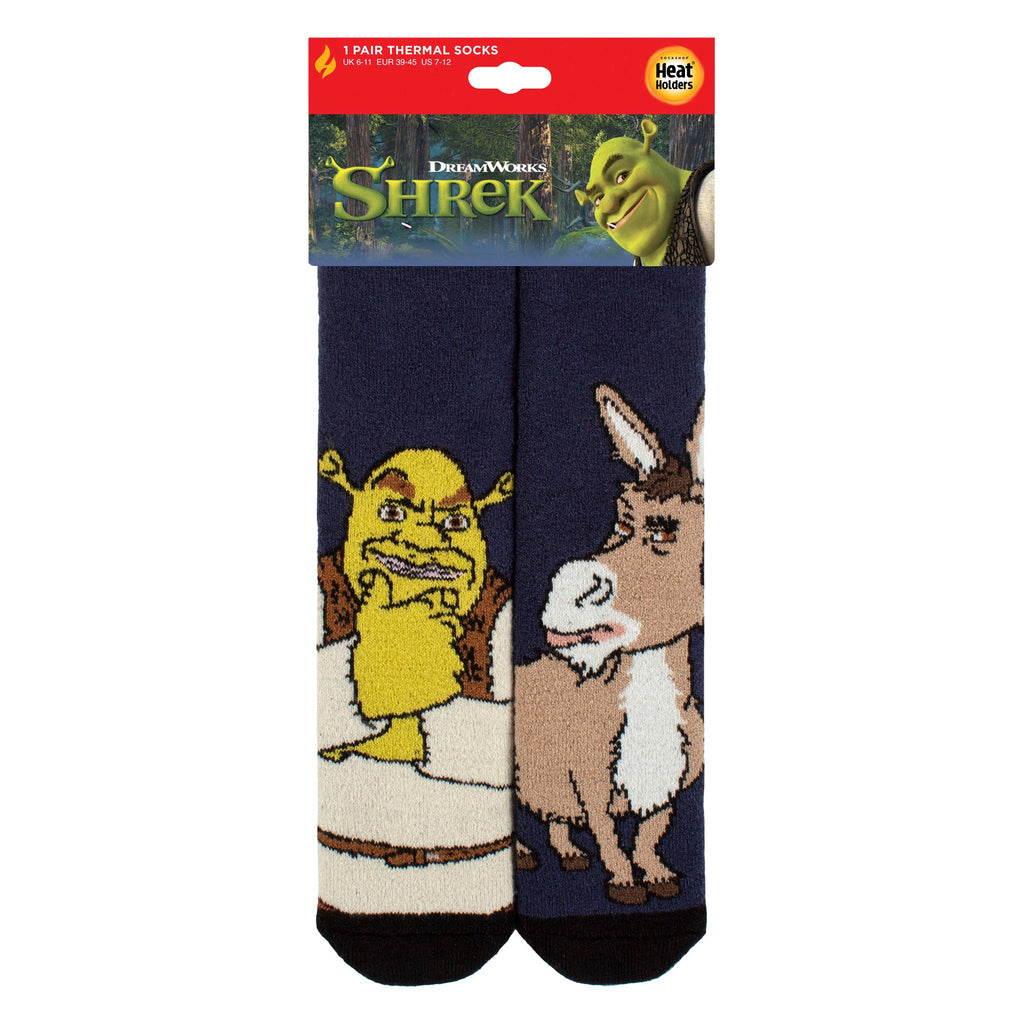 Heat Holders Lite Mens Thermal Shrek Patterned Socks with Soft Brushed Lining