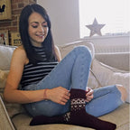 Sock Snob Womens 3 Pack Turnover Top Wool Bed Socks for Winter - Fluffy Nordic Design