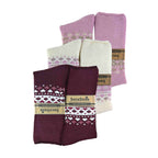 Sock Snob Womens 3 Pack Turnover Top Wool Bed Socks for Winter - Fluffy Nordic Design