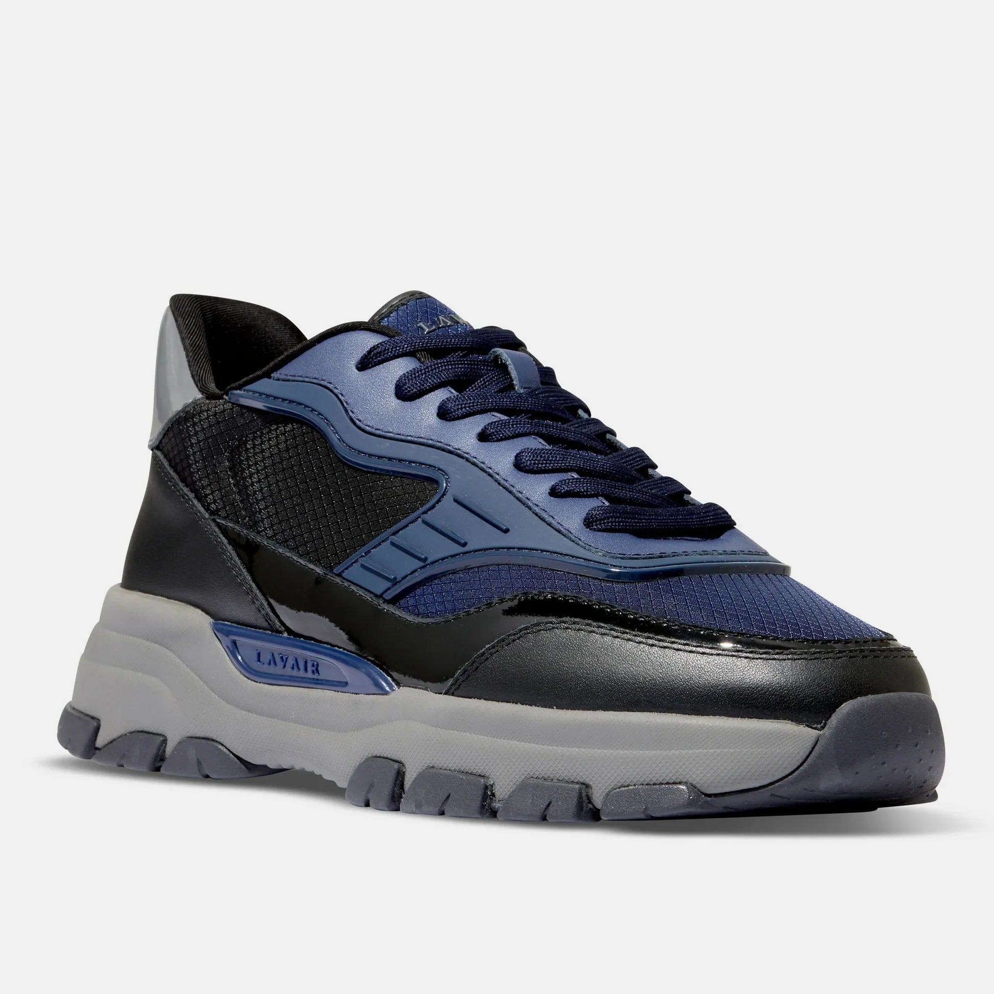 Lavair Pacific 2.0 Navy Black Leather Trainers