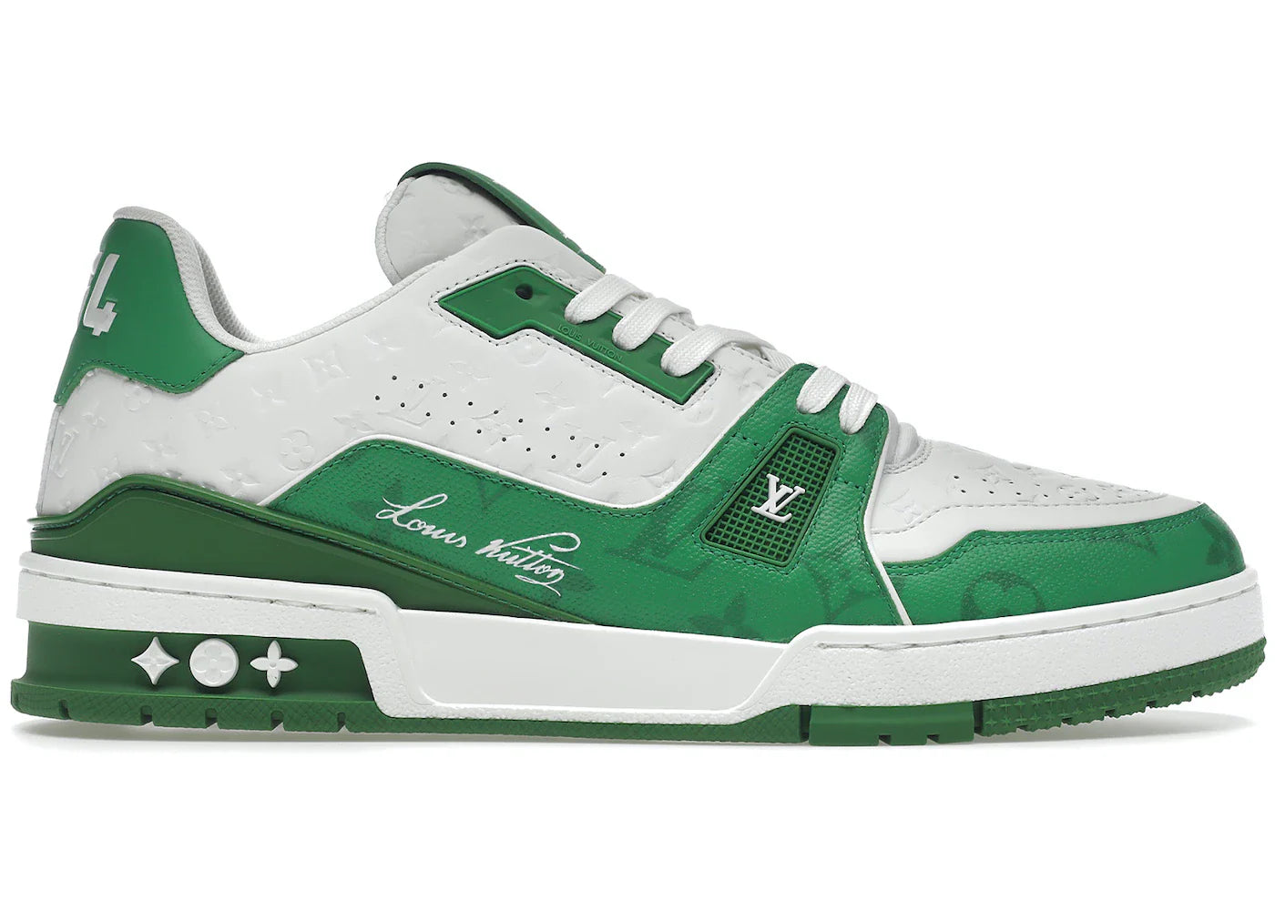 Louis Vuitton Denim Trainer #54 Signature Green White Trainers