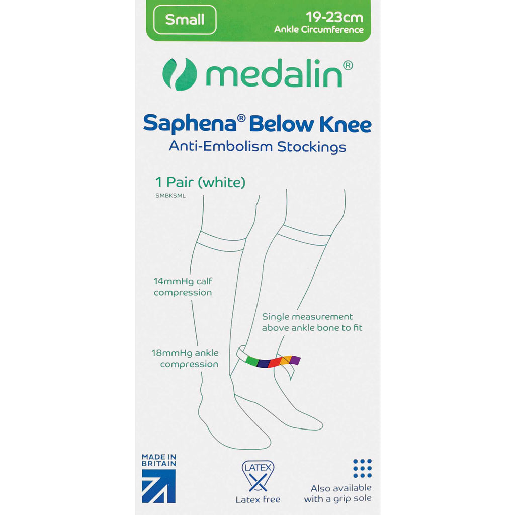 Saphena Anti 2 Pairs Graduated Compression Below Knee Anti Embolism Socks