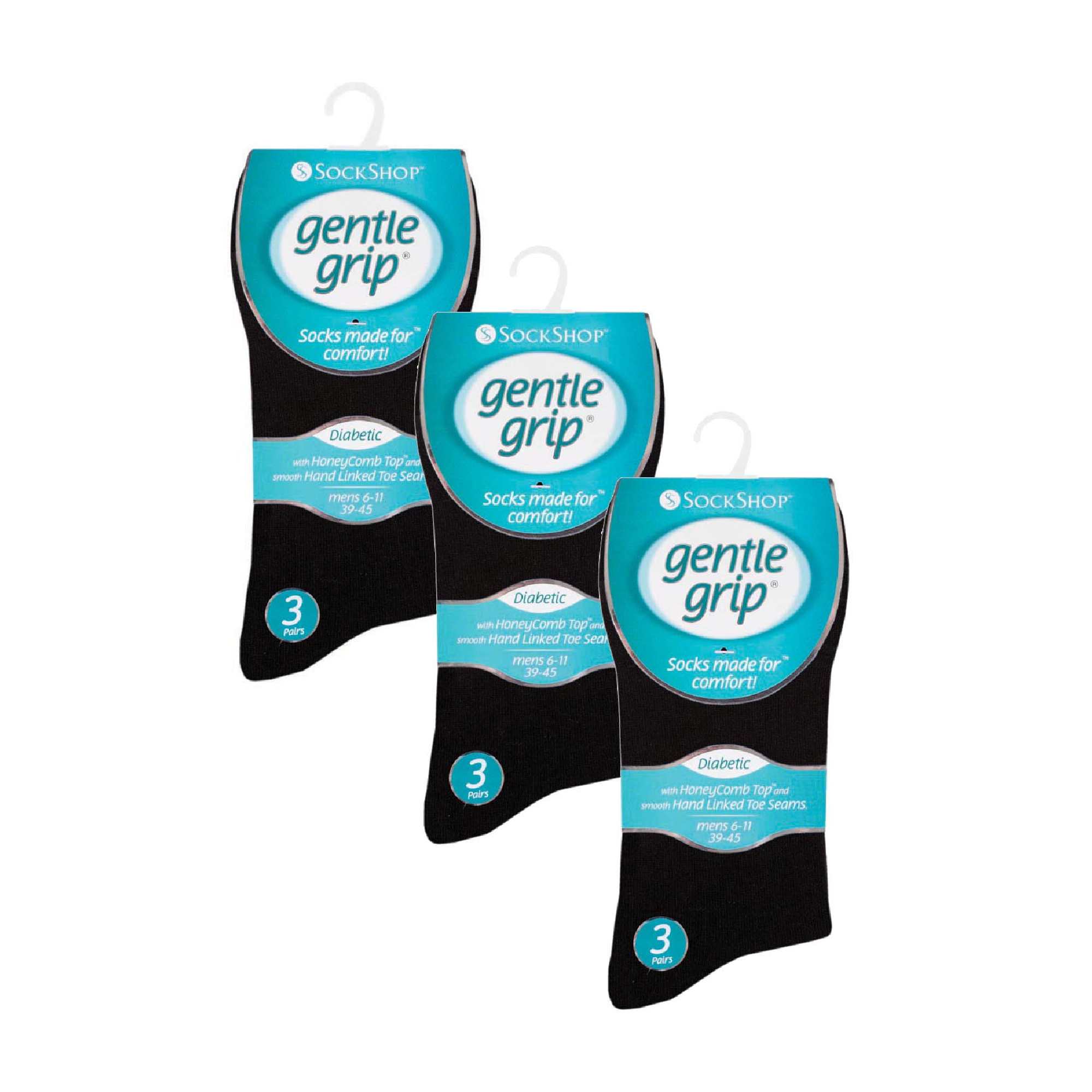 Gentle Grip 9 Pairs Non Elastic Cotton Mens Socks with Loose Top