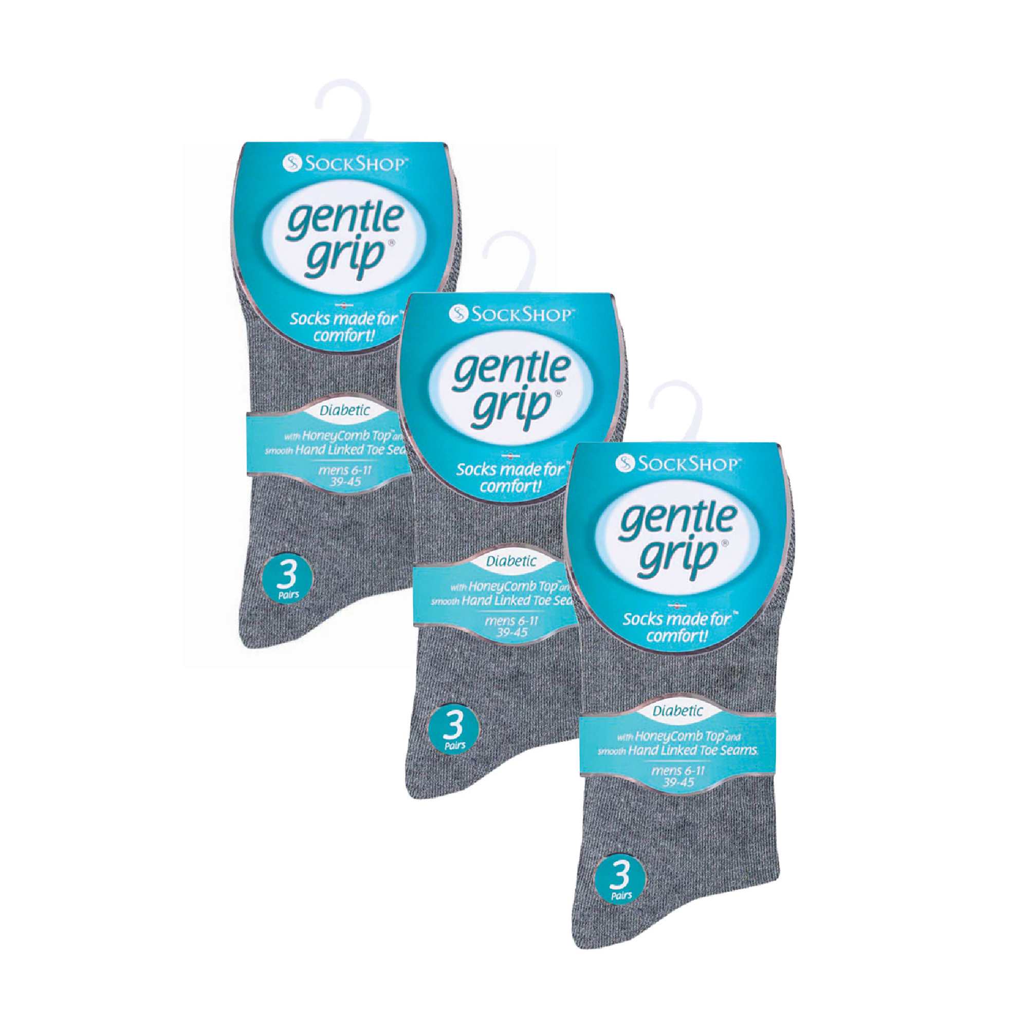 Gentle Grip 9 Pairs Non Elastic Cotton Mens Socks with Loose Top