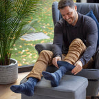 Gentle Grip 9 Pairs Non Elastic Cotton Mens Socks with Loose Top
