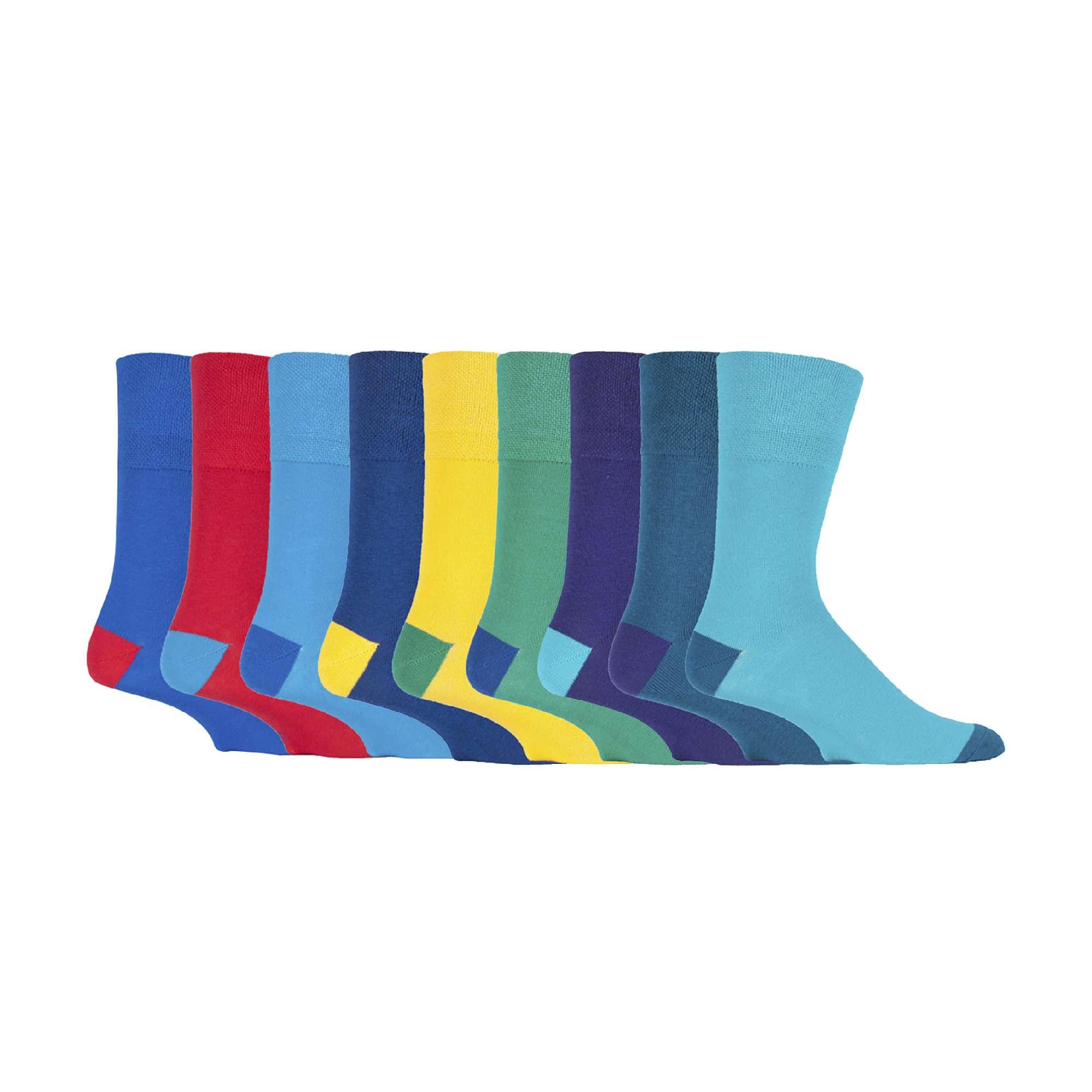 Gentle Grip 9 Pairs Non Elastic Cotton Mens Socks with Loose Top