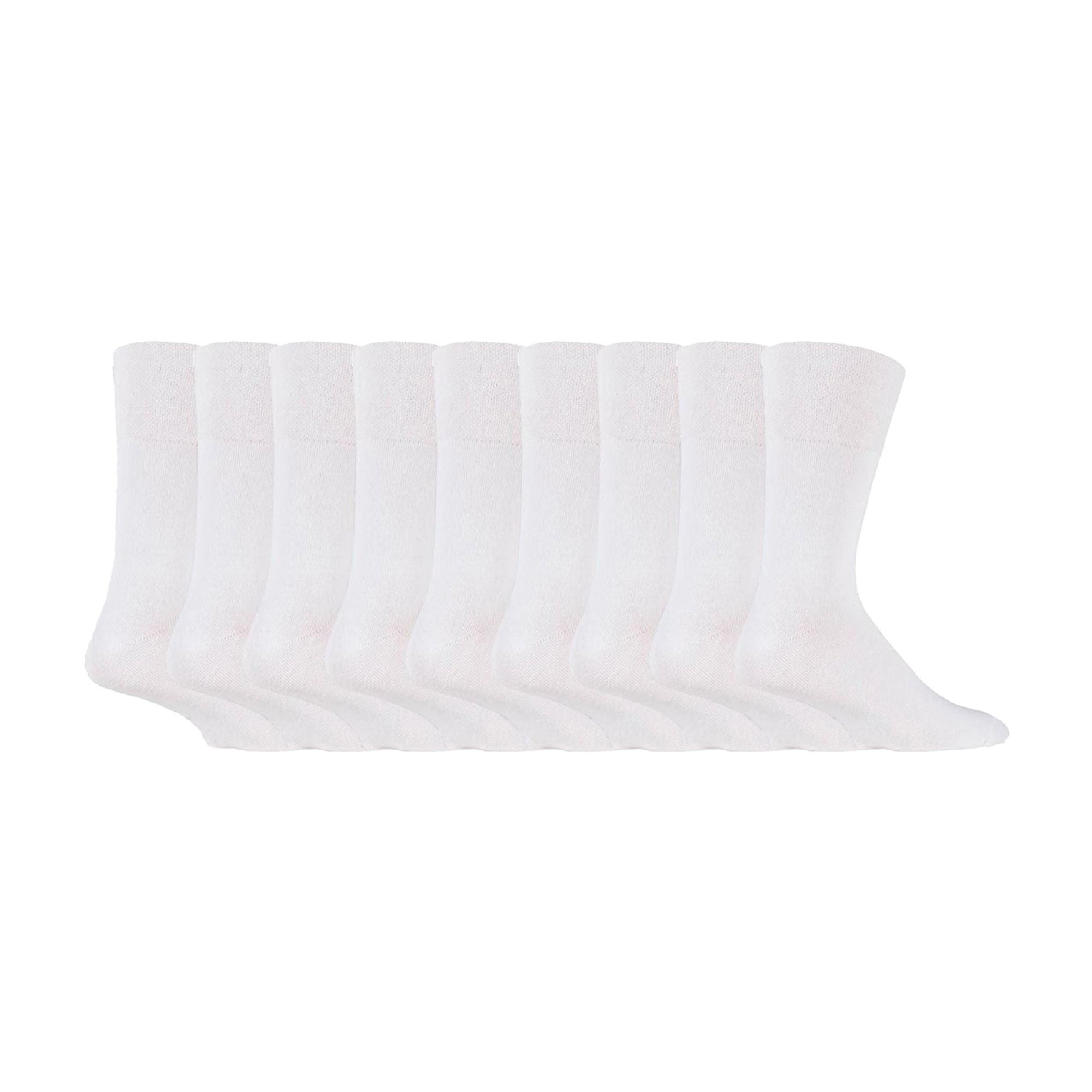 Gentle Grip 9 Pairs Non Elastic Cotton Mens Socks with Loose Top