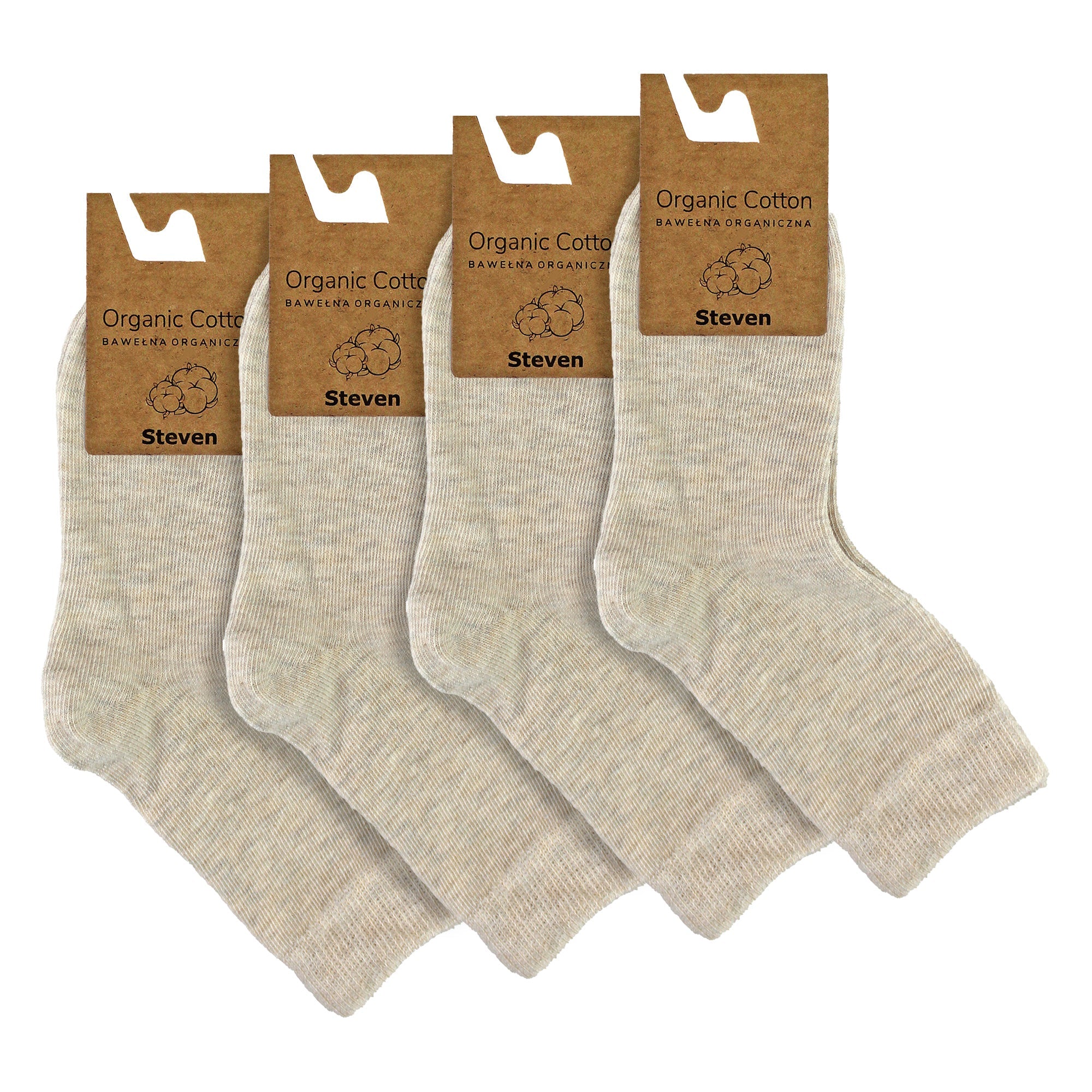 Steven 4 Pairs Childrens Organic Cotton Sensory Socks - Seamless Socks for Boys and Girls