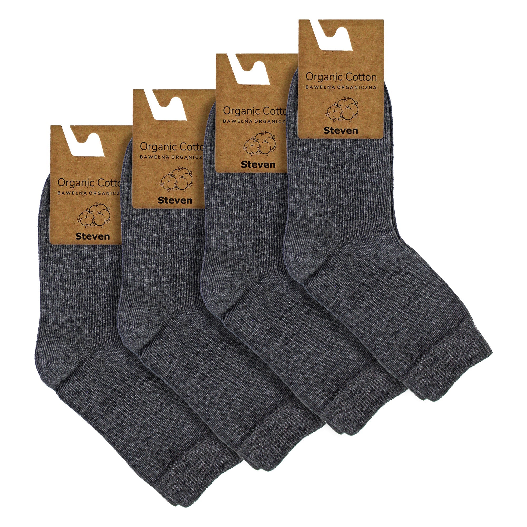 Steven 4 Pairs Childrens Organic Cotton Sensory Socks - Seamless Socks for Boys and Girls