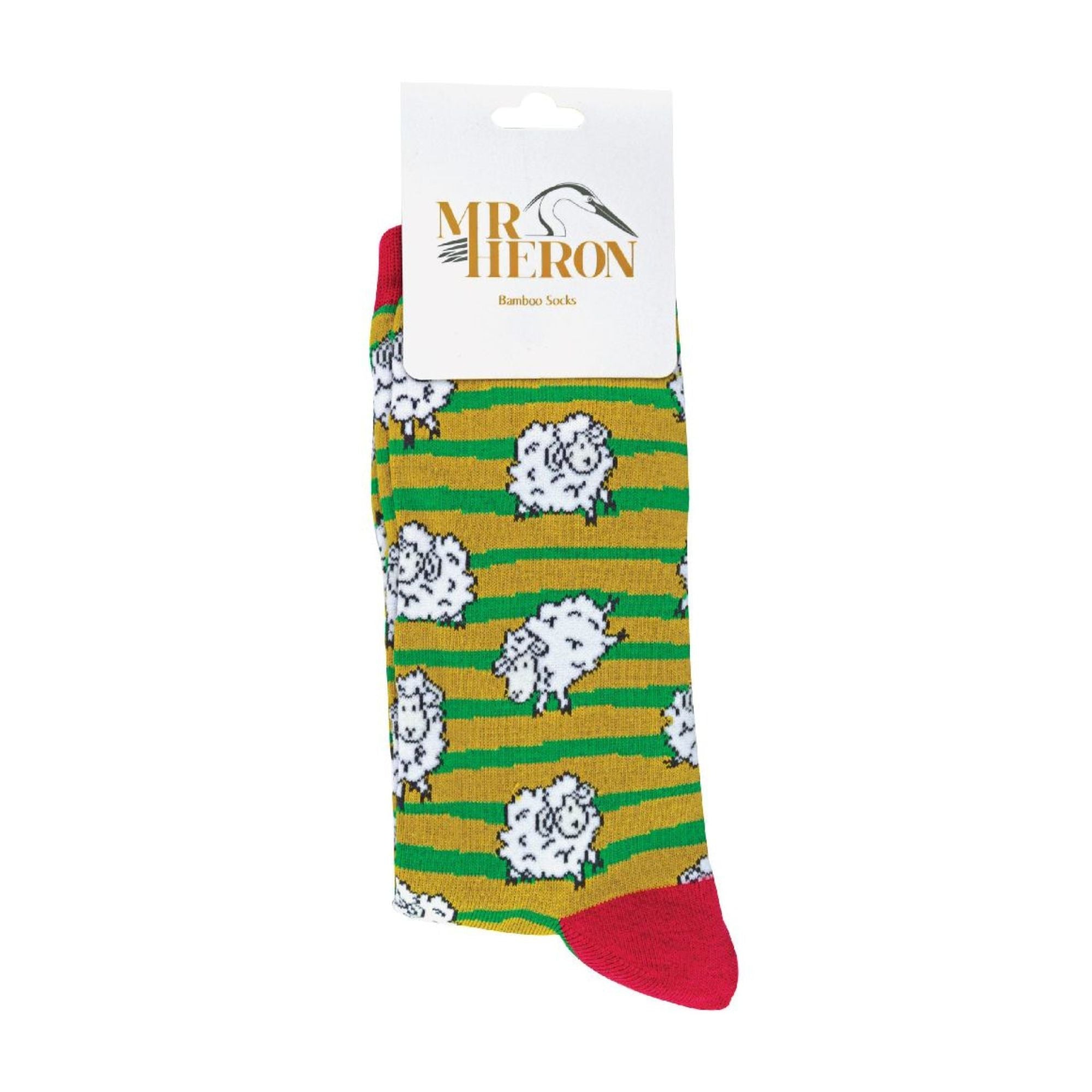 Sock Snob 1 Pack Mens Novelty Green Sheep Bamboo Socks