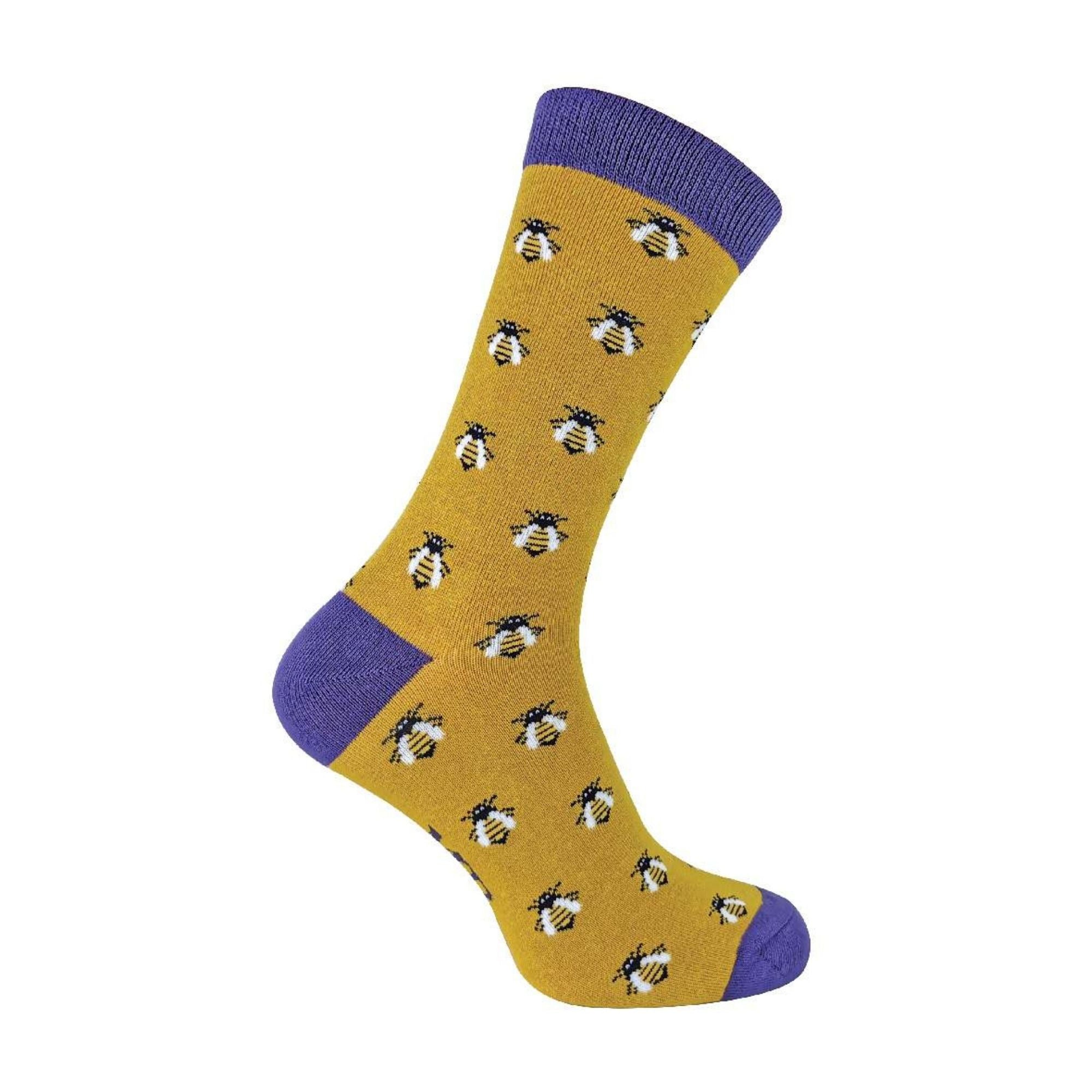 Sock Snob 1 Pack Mens Novelty Yellow Honey Bee Bamboo Socks