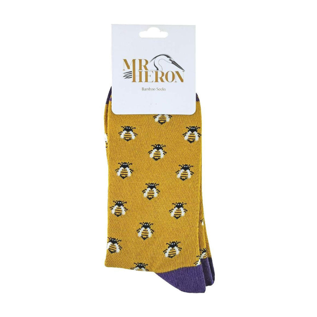 Sock Snob 1 Pack Mens Novelty Yellow Honey Bee Bamboo Socks