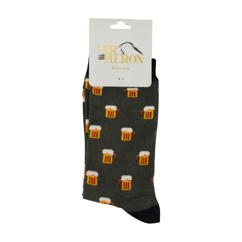 Sock Snob 1 Pack Mens Novelty Beer Patterned Bamboo Socks