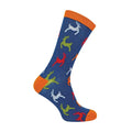 Sock Snob 1 Pack Mens Novelty Navy Leaping Deer Bamboo Socks
