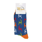 Sock Snob 1 Pack Mens Novelty Navy Leaping Deer Bamboo Socks