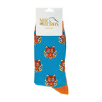 Sock Snob 1 Pack Mens Novelty Turquoise Tigers Bamboo Socks