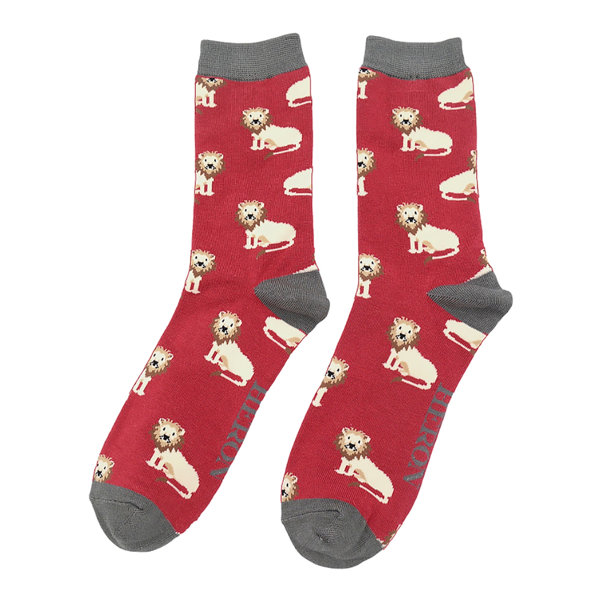 Sock Snob 1 Pack Mens Novelty Oxblood Lions Bamboo Socks