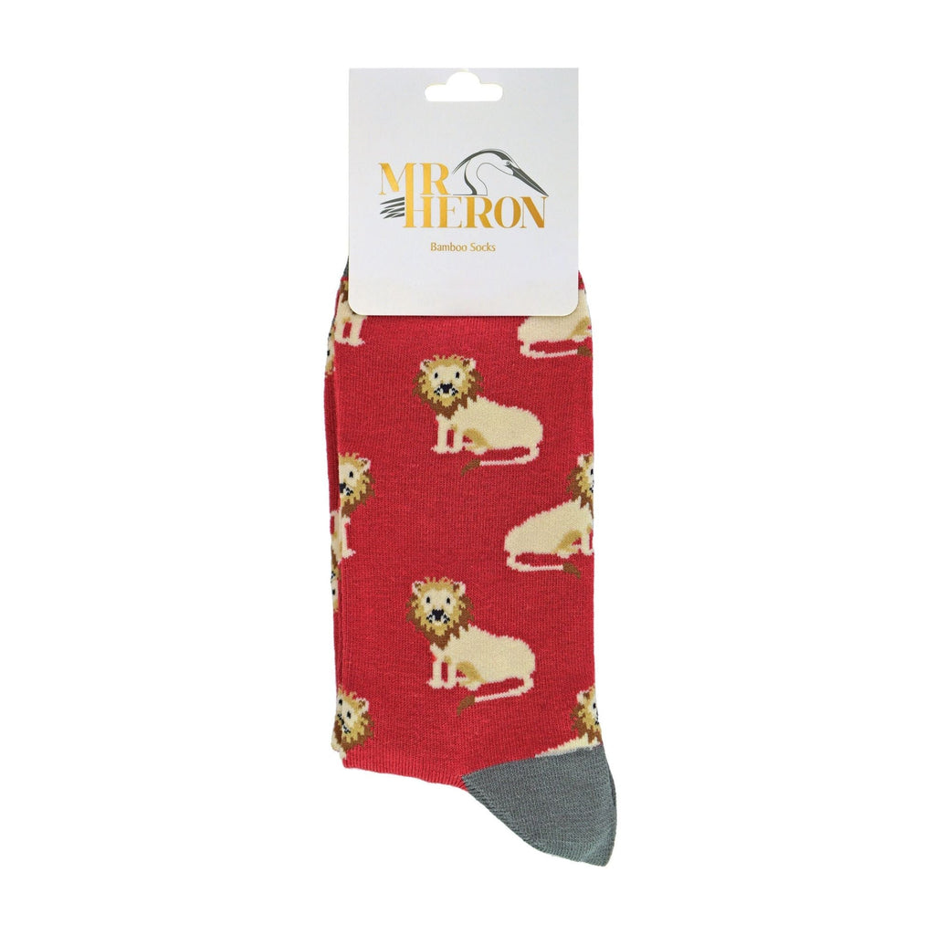 Sock Snob 1 Pack Mens Novelty Oxblood Lions Bamboo Socks
