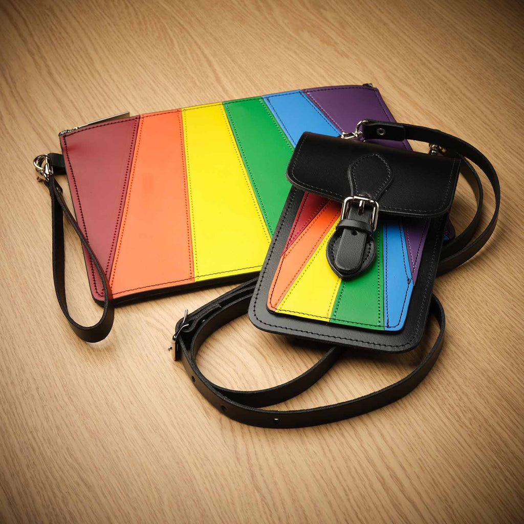 Zatchels Pride Rainbow small folio case colour group view