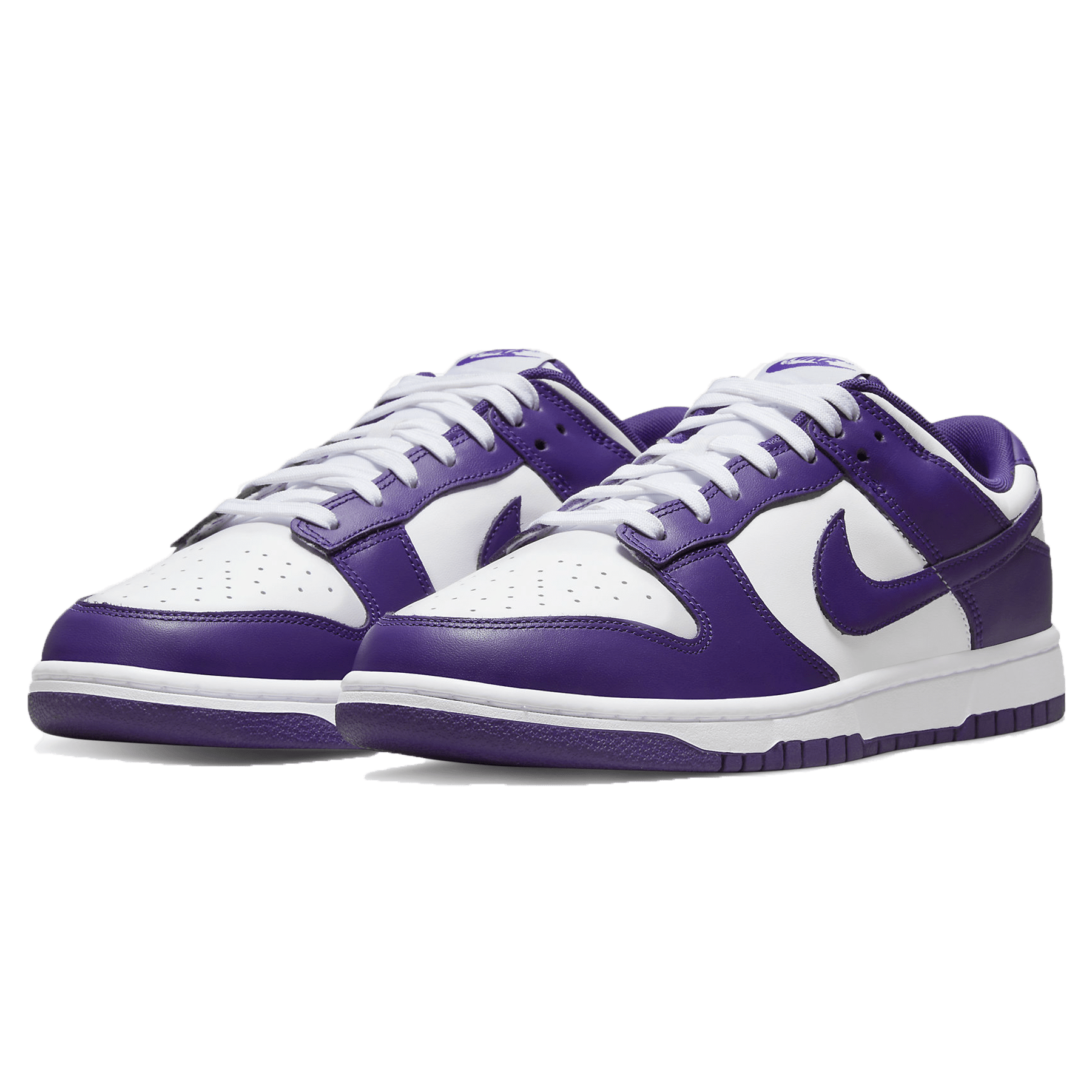 Nike Dunk Low Court Purple trainers top view showing laces