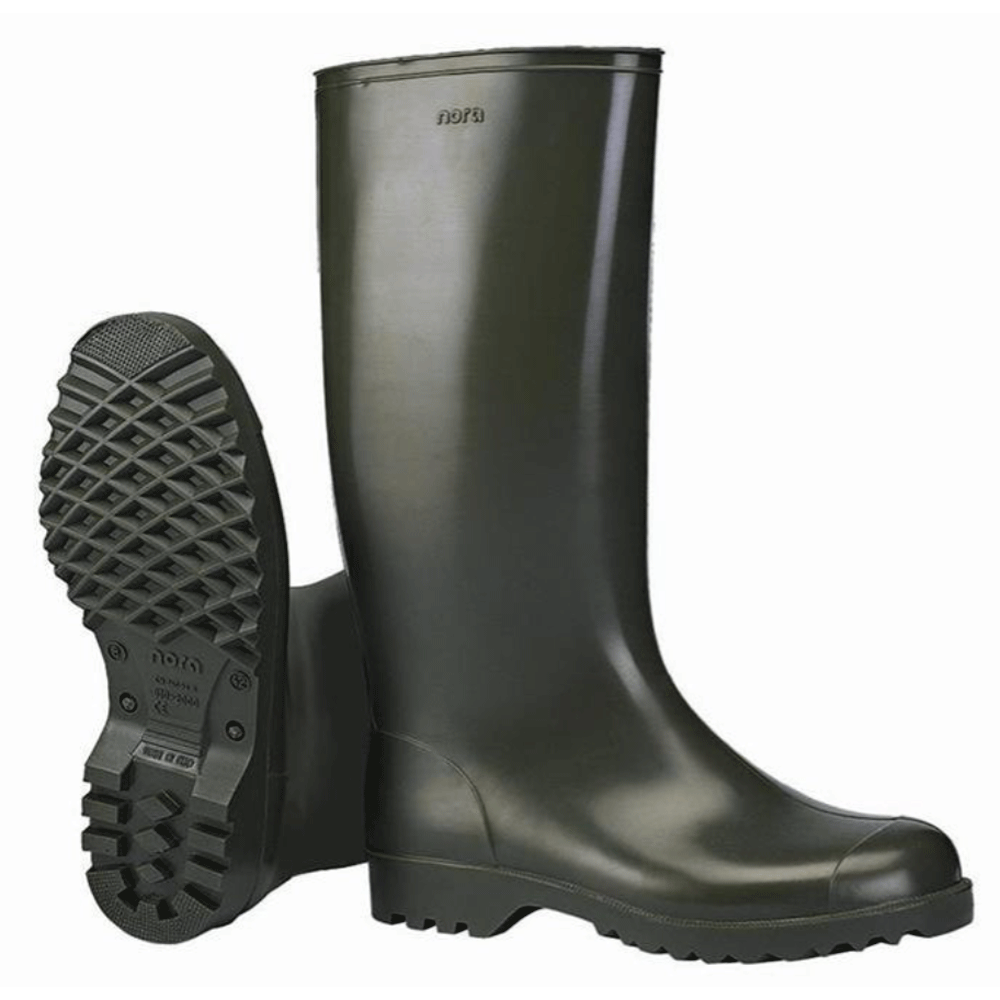 Nora Anton Unlined Wellington Boots Black / Green
