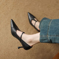Low Top Stiletto Heel Buckle Strap Heels