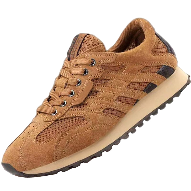 Mens Breathable Mesh Lightweight Platform Round Toe Trainers