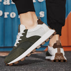 Mens Leather Breathable Lightweight Height Increasing Trainers
