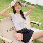 Womens Pearl Pendant Small Square Bag