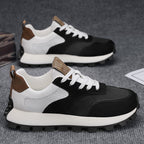 Mens Leather Breathable Lightweight Height Increasing Trainers
