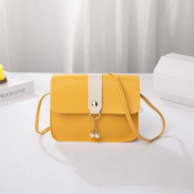 Womens Pearl Pendant Small Square Bag