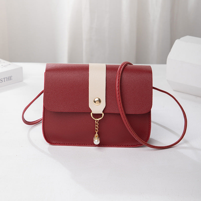 Womens Pearl Pendant Small Square Bag