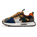 Mens Leather Height Increasing Platform Low Top Trainers