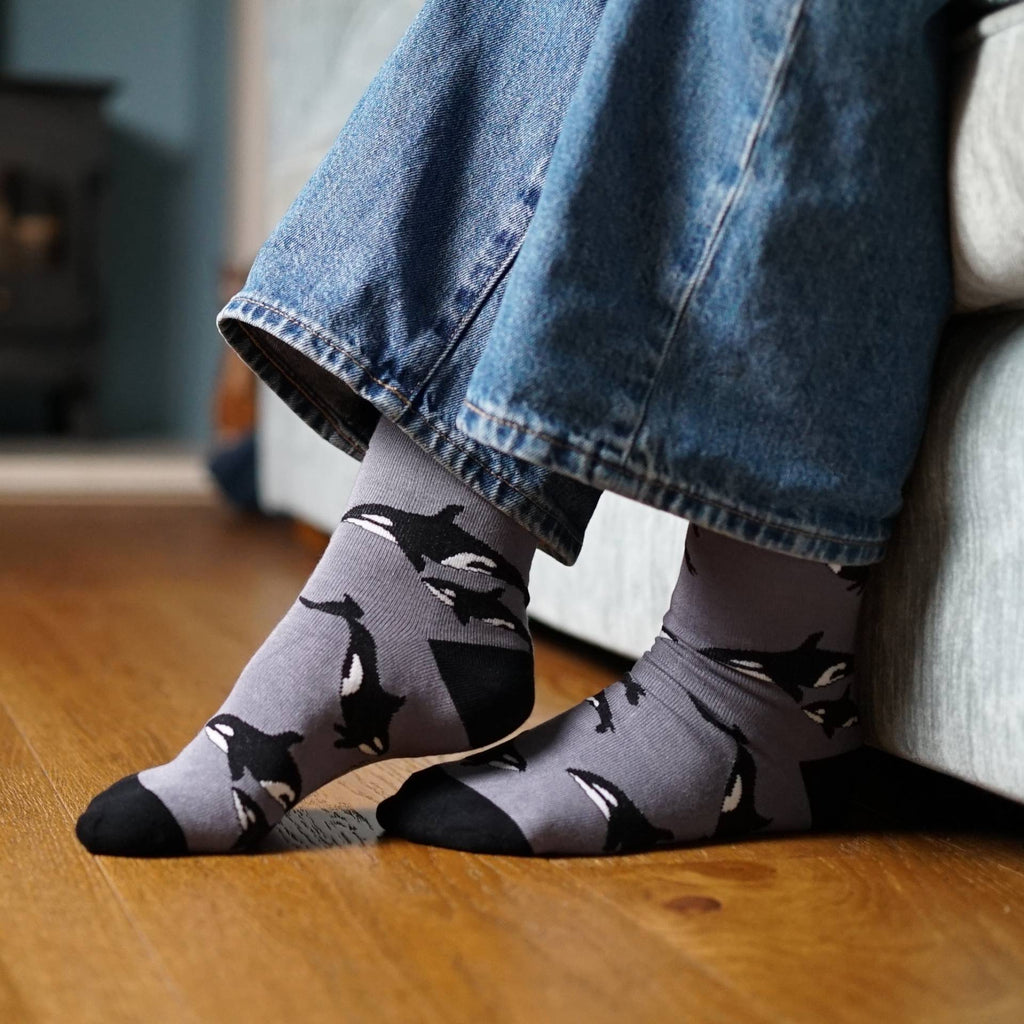 Bare Kind Save the Orcas Bamboo Socks