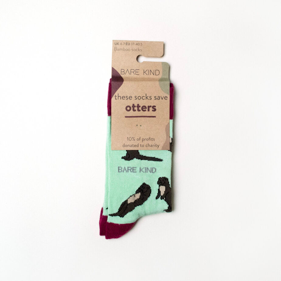 Bare Kind Save the Otters Bamboo Socks