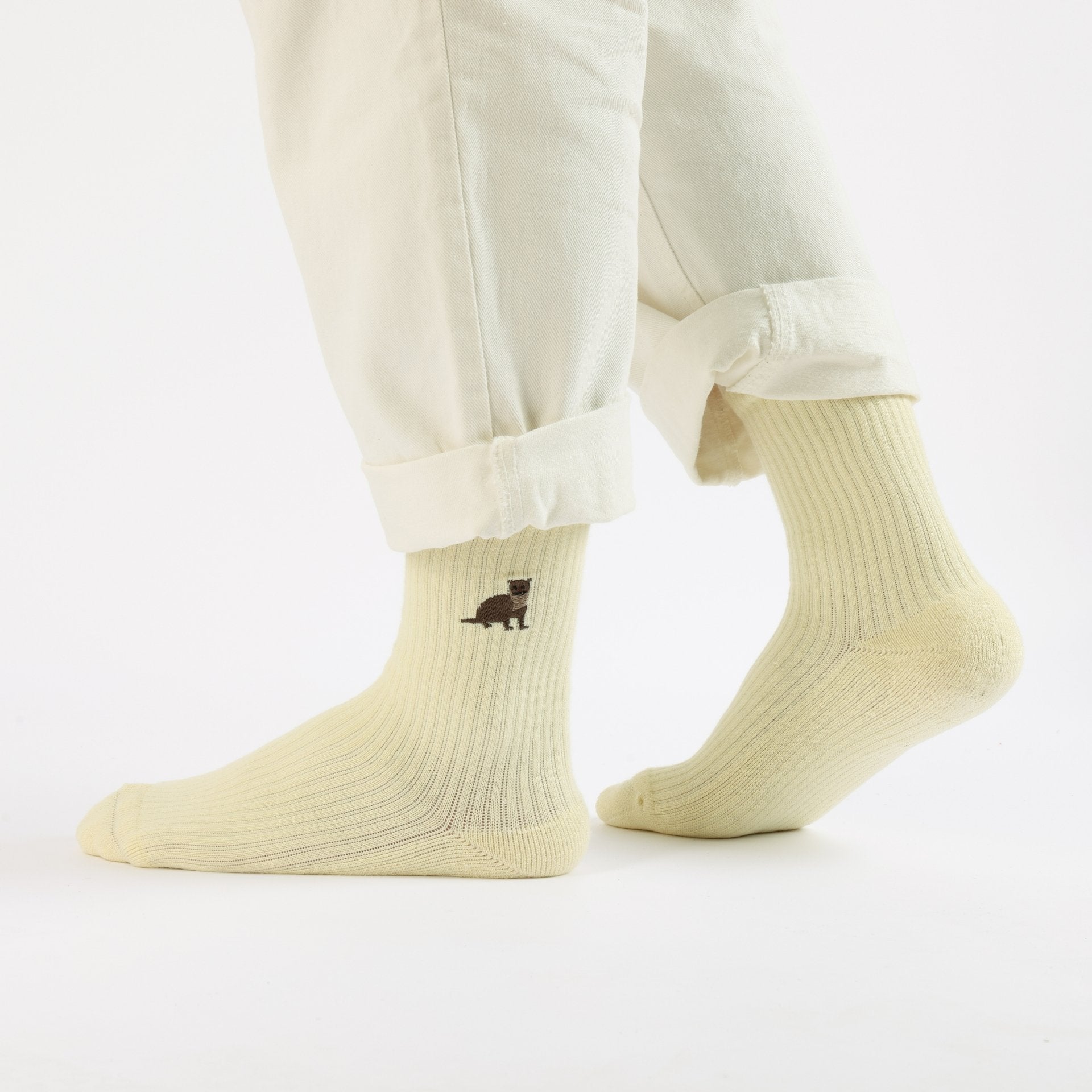 Bare Kind Save the Otter Ribbed Bamboo Socks