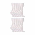 Sock Snob 12 Pair Soft Cotton Rich Knee High White Uniform Kids Socks for School