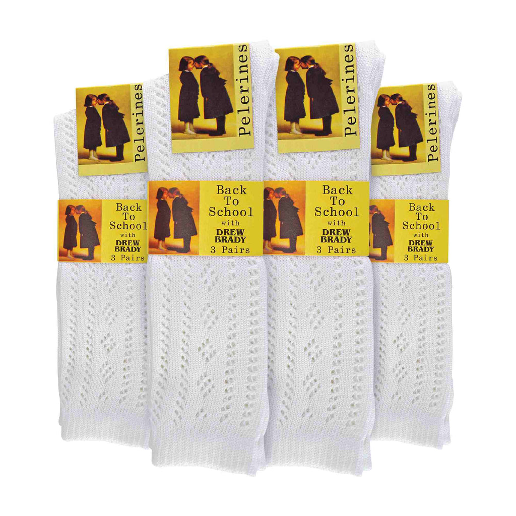 Sock Snob 12 Pair Soft Cotton Rich Knee High White Uniform Kids Socks for School