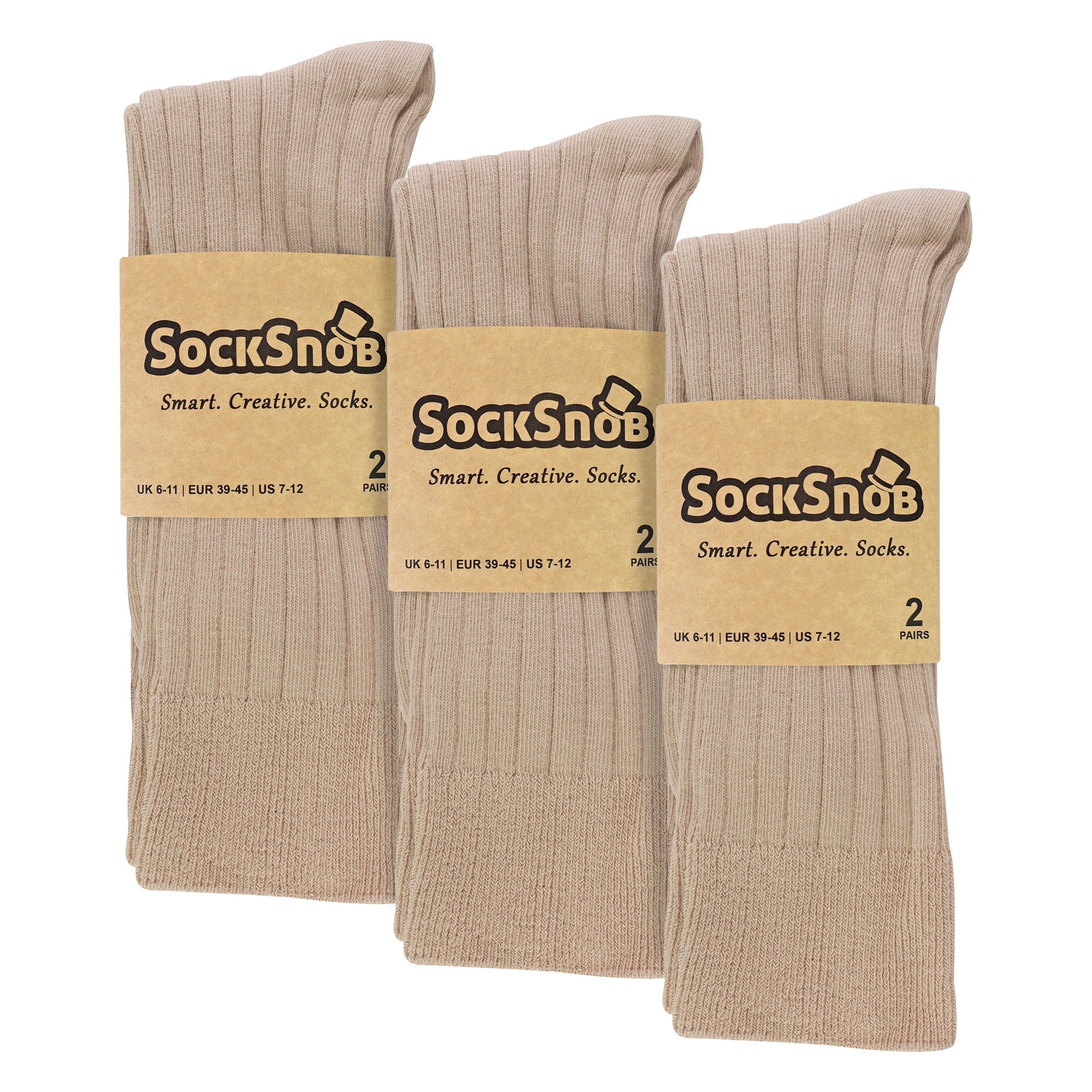Sock Snob Mens Plain Coloured Cotton Rich Ribbed Dress Socks